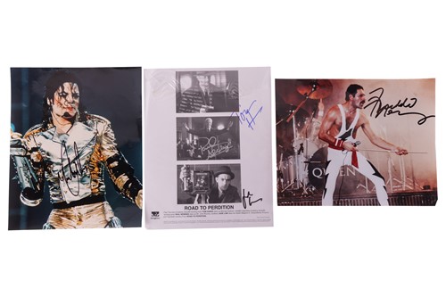 Lot 95 - Three signed items of entertainment...