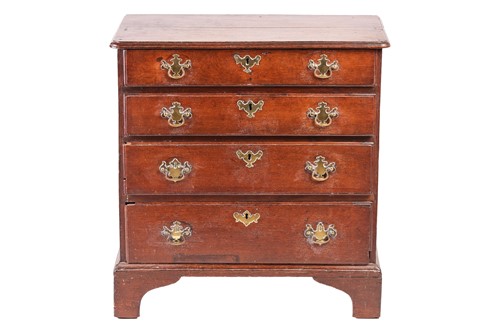 Lot 110A - A George II oak chest of small proportions,...