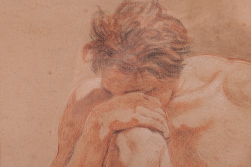 Lot 91 - French School, 19th century, Seated male nude,...