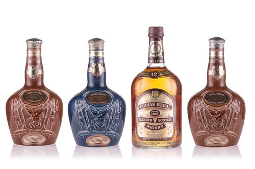 Lot 319 - Four Bottles of Chivas Regal to include Three...