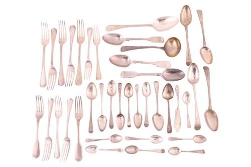 Lot 8 - A mixed collection of silver forks and spoons;...