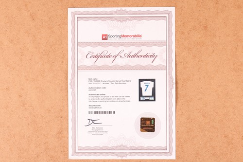 Lot 109 - Cristiano Ronaldo: a hand-signed Real Madrid...