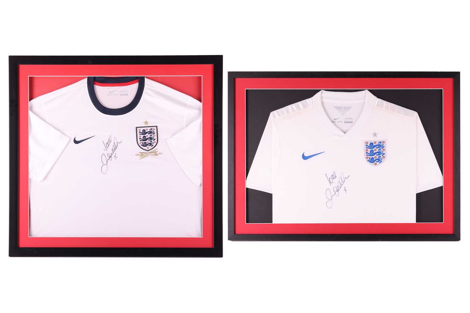 Lot 108 - David Beckham: two hand-signed Nike England...