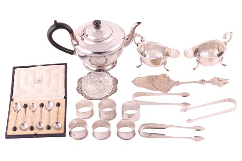 Lot 13 - A mixed collection of silver items; to include...