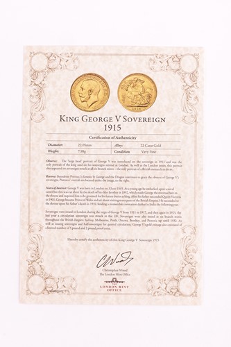 Lot 70 - A cased set of five George V 'WWI War Years'...