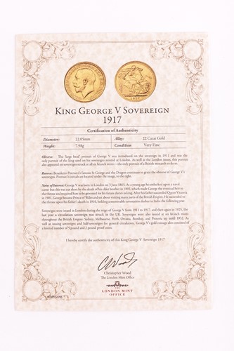 Lot 70 - A cased set of five George V 'WWI War Years'...