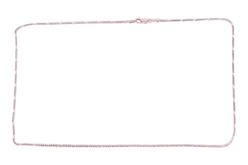 Lot 21 - A white metal herringbone-style chain, marked '...