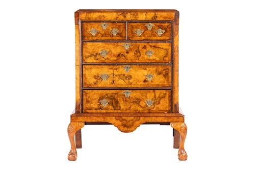 Lot 234 - A Queen Anne-style figured walnut chest on...