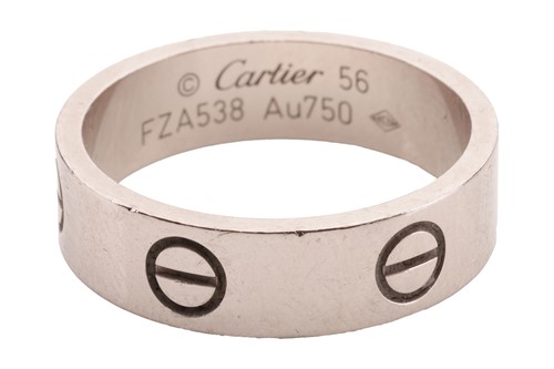 Lot 153 - Cartier- a 'Love' ring with polished white...