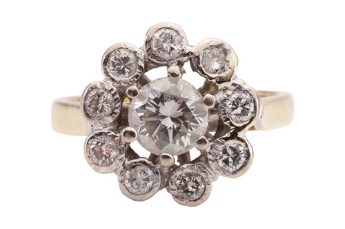 Lot 137 - A diamond-set floral cluster ring, featuring a...