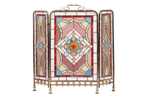 Lot 221 - A Victorian, Arts and Crafts style stained...