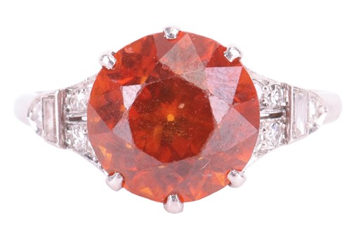 Lot 92 - An Art Deco zircon and diamond dress ring,...