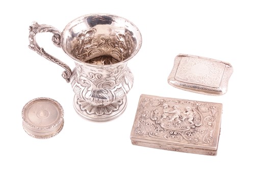 Lot 235 - A William IV silver christening mug by John...