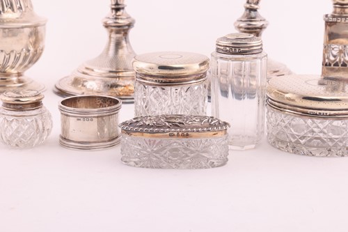 Lot 142 - A collection of silver and plate comprising a...