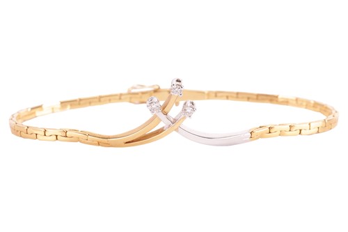Lot 123 - A diamond-set bracelet in 18ct gold, of a...