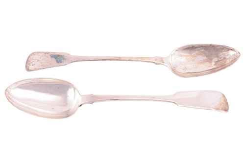 Lot 163 - A Victorian fiddle pattern silver basting...