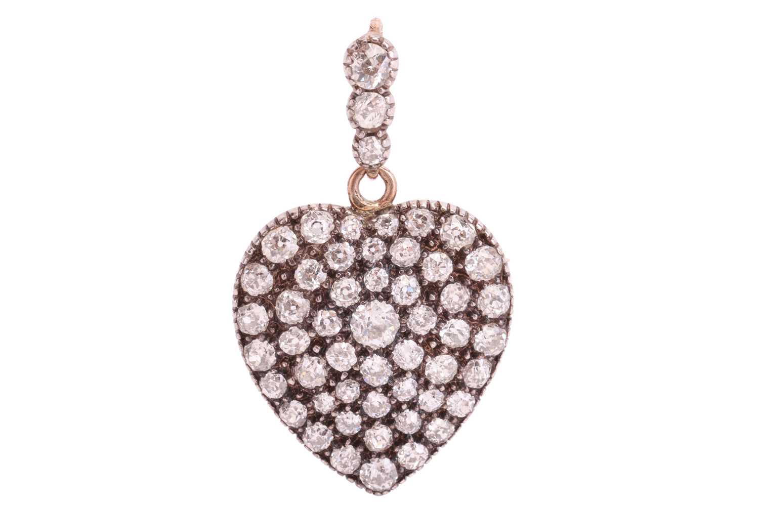 Lot 167 - A Victorian diamond heart pendant / brooch,...