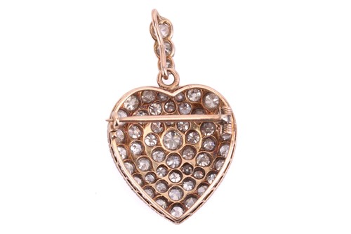Lot 167 - A Victorian diamond heart pendant / brooch,...