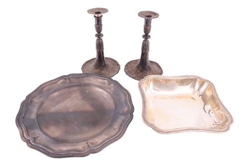 Lot 164 - A shaped square serving dish, with reeded...