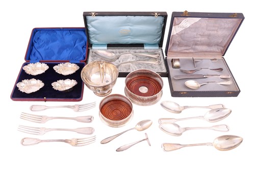 Lot 165 - Four German fiddle and thread pattern...