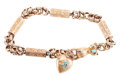 Lot 54 - A Victorian bracelet, designed as a Byzantine...