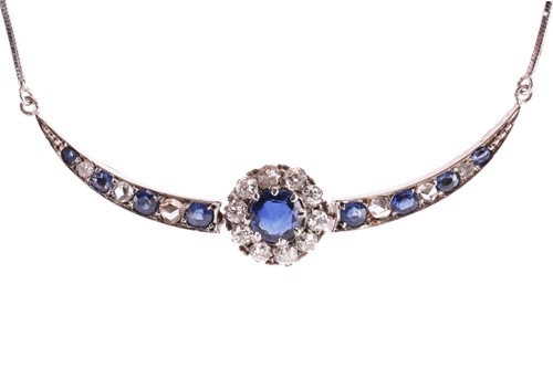 Lot A sapphire and diamond necklace, designed as a...
