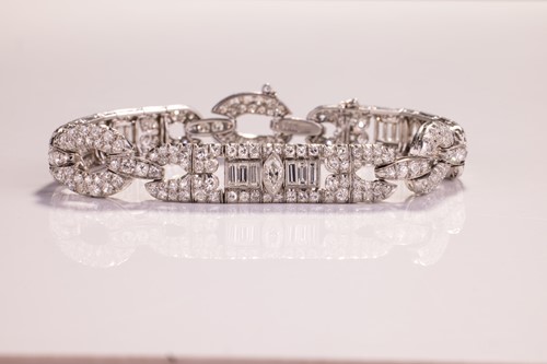 Lot 139 - A diamond bracelet by Waslikoff & Sons, circa...