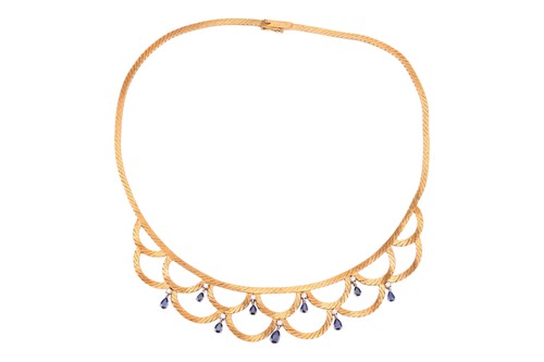 Lot A sapphire and diamond necklace, designed as a...