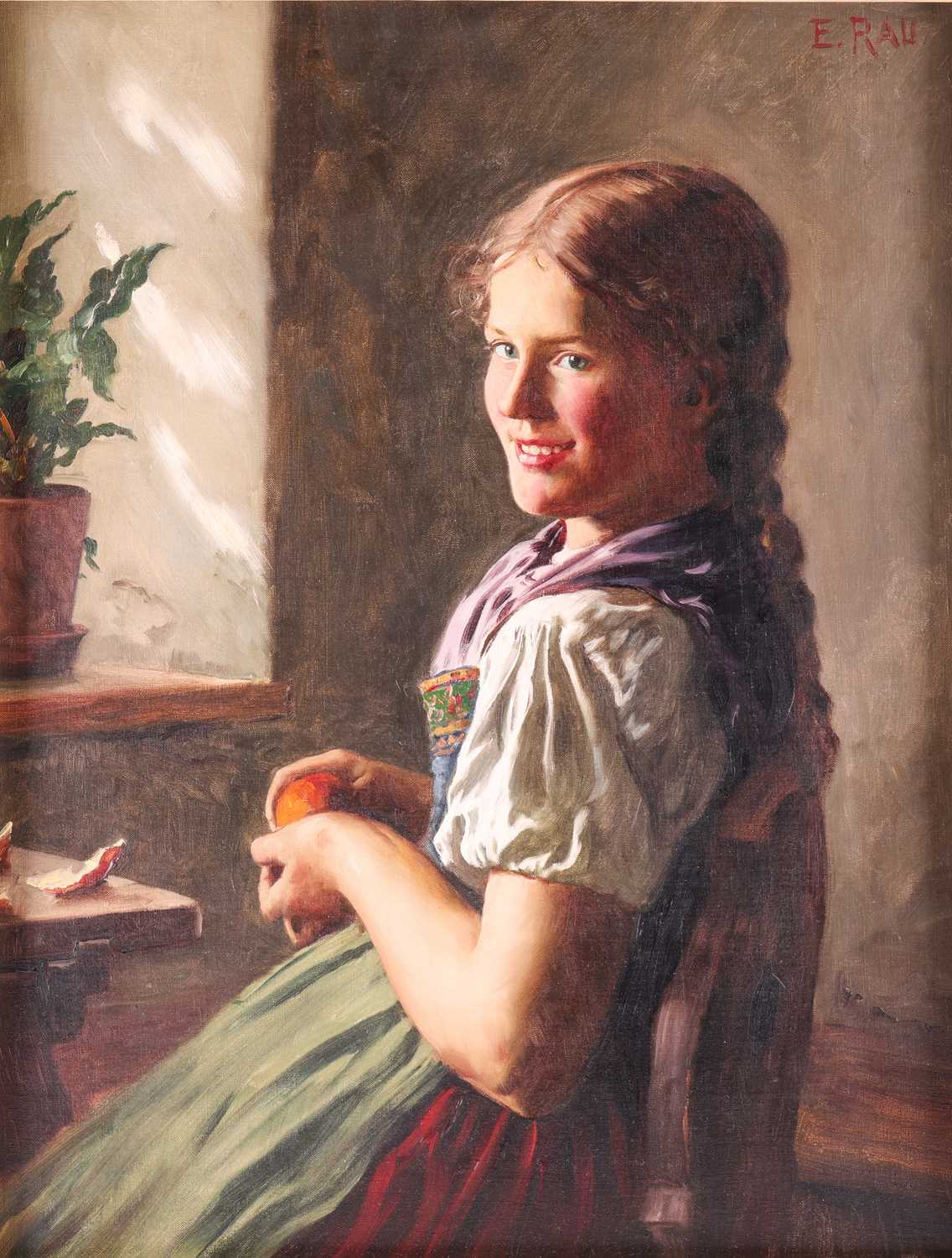 Lot 26 - Emil Rau (1858-1937) German, Portrait of a
