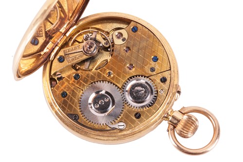 Lot 228 - An 18ct gold pocket fob watch and Albert Chain,...