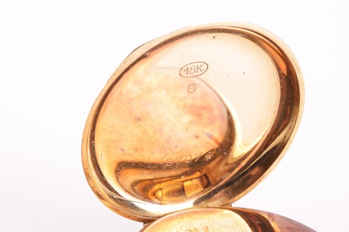 Lot 228 - An 18ct gold pocket fob watch and Albert Chain,...