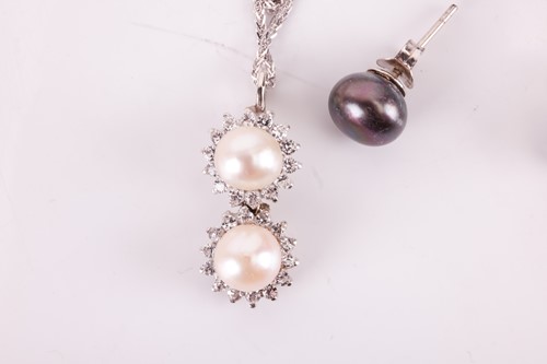 Lot 156 - A collection of cultured pearl jewellery;...