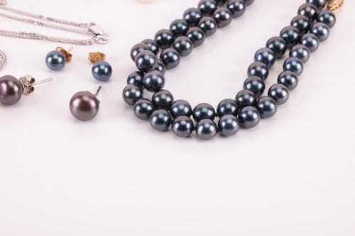 Lot 156 - A collection of cultured pearl jewellery;...