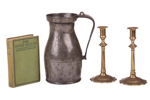 Lot 267 - An early 18th century English pewter gallon...