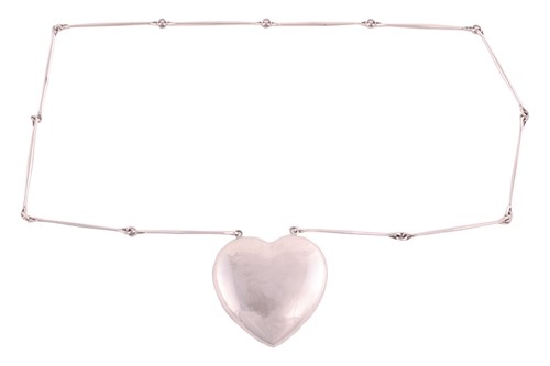 Lot 58 - Georg Jensen- a large 'Joy' heart necklace,...