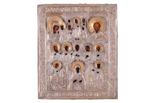 Lot 252 - A late 19th-century Russian icon depicting...