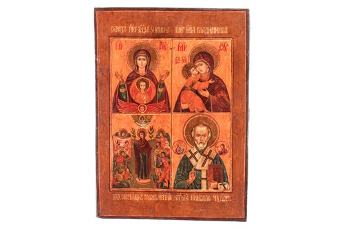 Lot 252 - A late 19th-century Russian icon depicting...