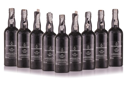 Lot 301 - Nine Bottles of Feuerheerd Vintage Port, 1982,...