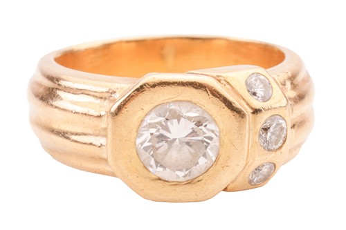 Lot A diamond-set dress ring, centred with a...