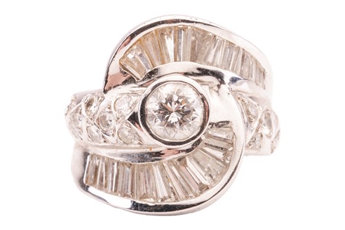 Lot A diamond-set cluster ring, featuring a...