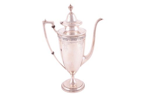 Lot 210 - An early 20th century American coffee pot; of...