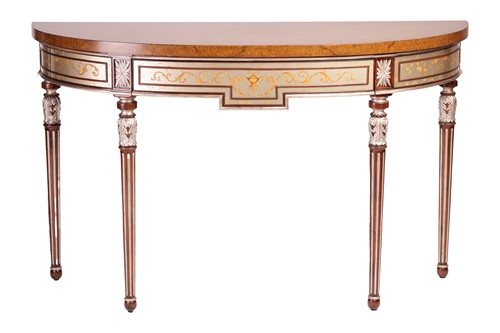 Lot Clive Christian; a demi lune console table the...