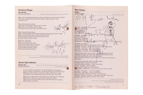 Lot 38 - Freddie Mercury (1946-1991) musician, a signed...