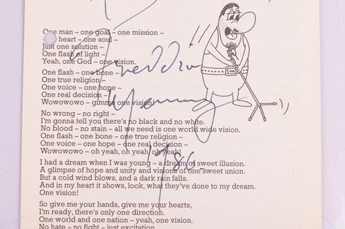 Lot 38 - Freddie Mercury (1946-1991) musician, a signed...