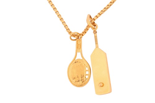 Lot 93 - Of sports-interests, two pendants in the form...