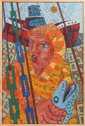 Lot 25 - John Hopkinson (b.1941), 'Fishworker'...