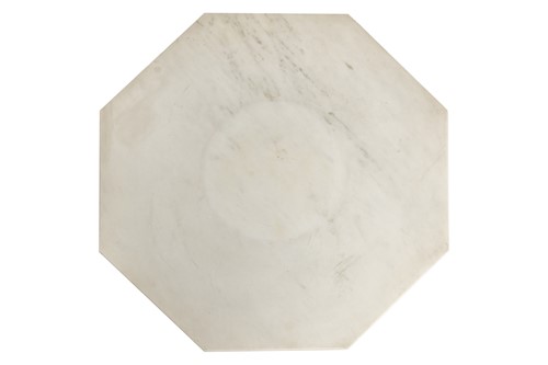 Lot 208 - A variegated pink marble column, with a white...