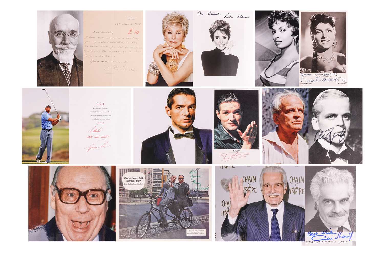 Lot 19 - A mixed collection of nine autographs, in