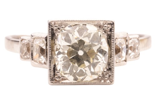 Lot An Art Deco old-cut diamond dress ring,...