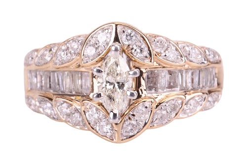 Lot 36 - A diamond cluster dress ring in 9ct gold,...
